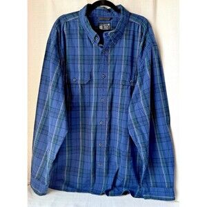 Carhartt Loose Fit Plaid Button Front Shirt Men's 3XL Blue Cotton Work Casual